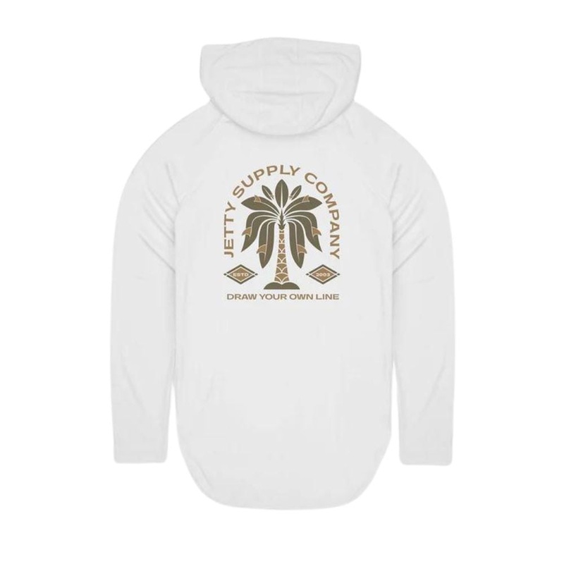 Jetty Men's Fins UV Hoodie - White