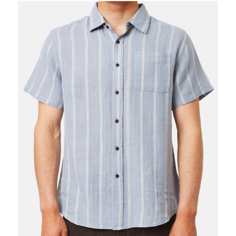 Alan Shirt - Linen Cotton Button Up Short Sleve