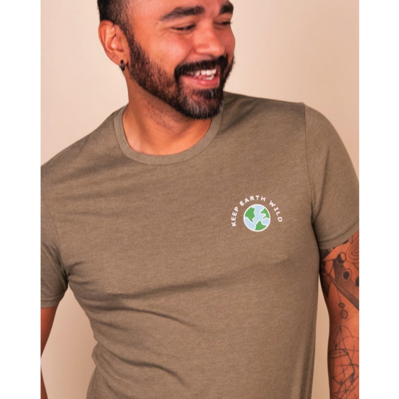 Keep Earth Wild Recycled Unisex Tee - Olive