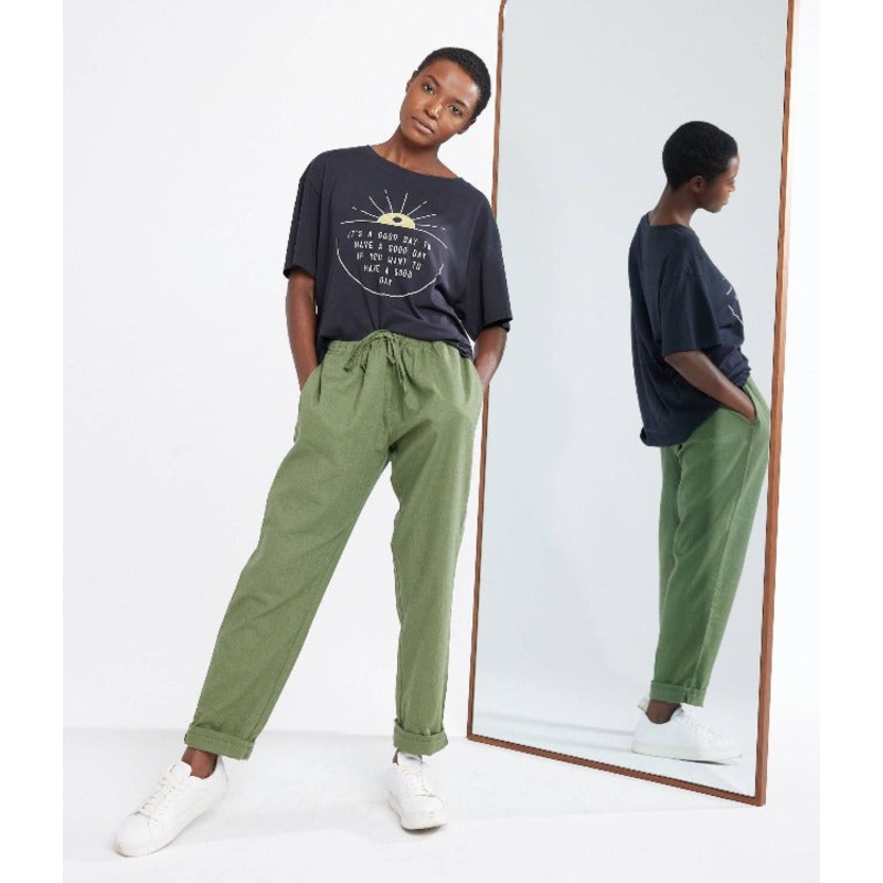 Linen Pant - Olive Green