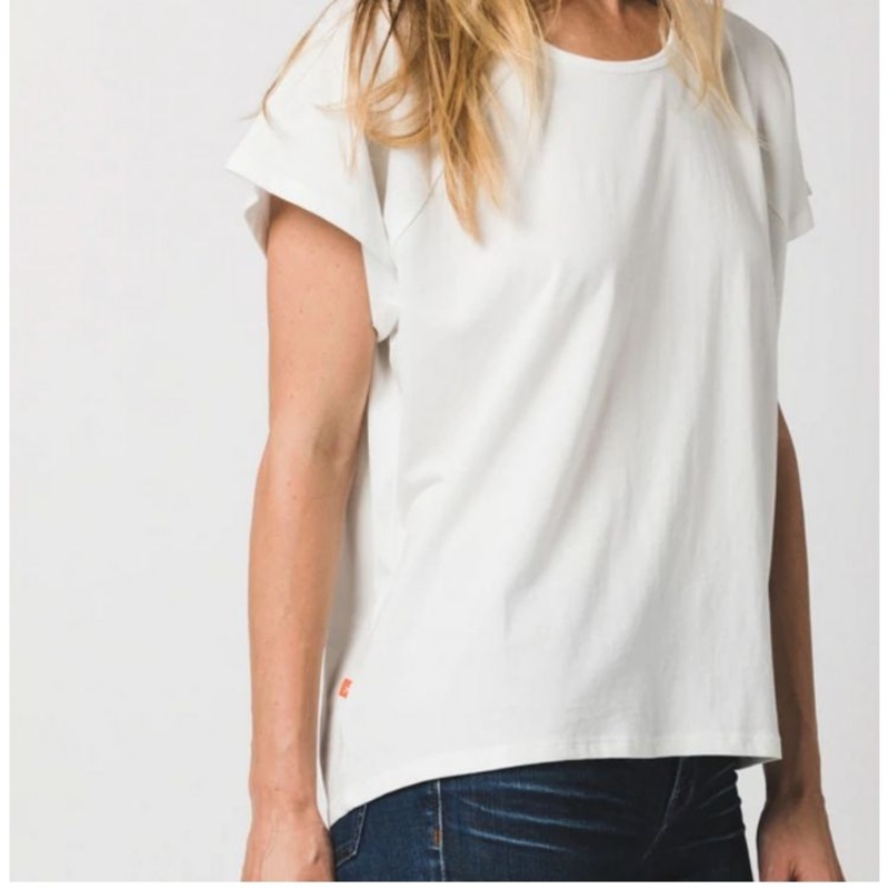 Organic Raglan Crew Tee - White