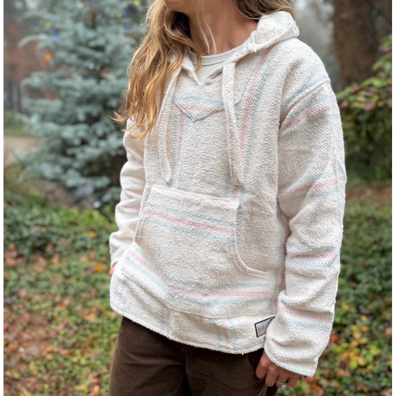 Authentic Baja Hoodie - White Pink