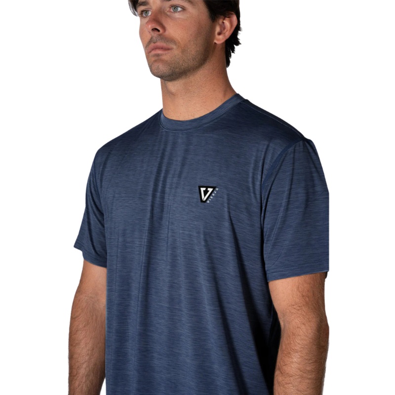 Vissla Twisted Eco Short Sleeve Lycra Rash Guard - Dark Navy Heather