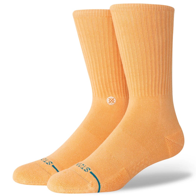 Stance Icon Washed Crew Socks - Peach