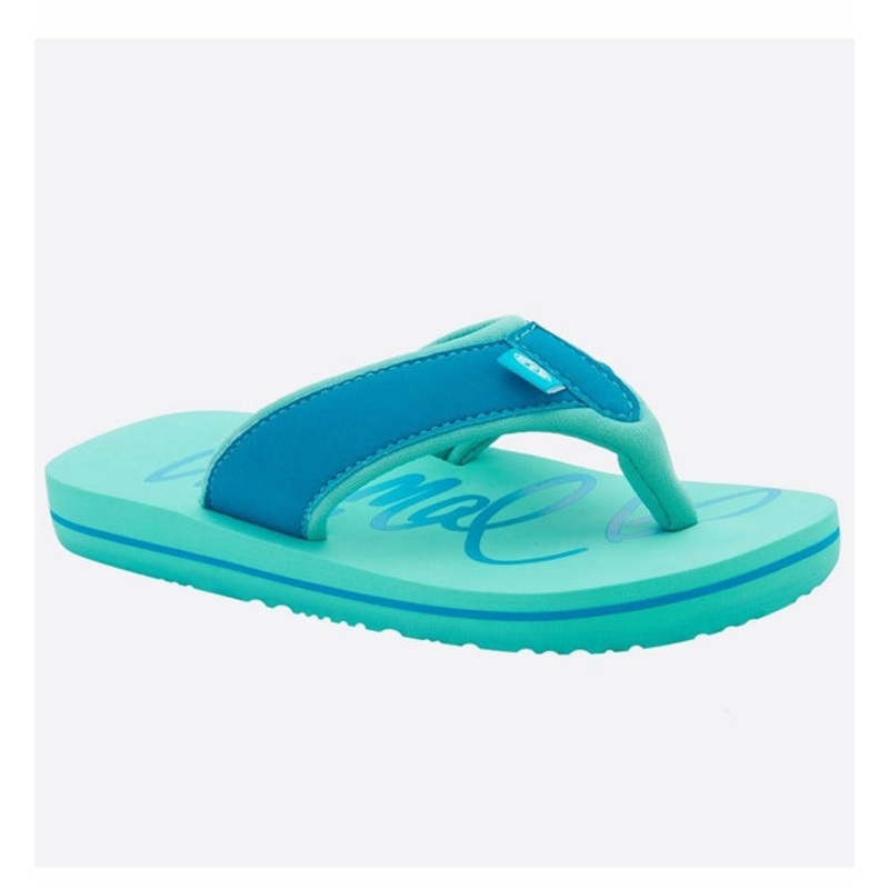 Animal Girls Swish Logo Flip Flops  - Peacock Blue