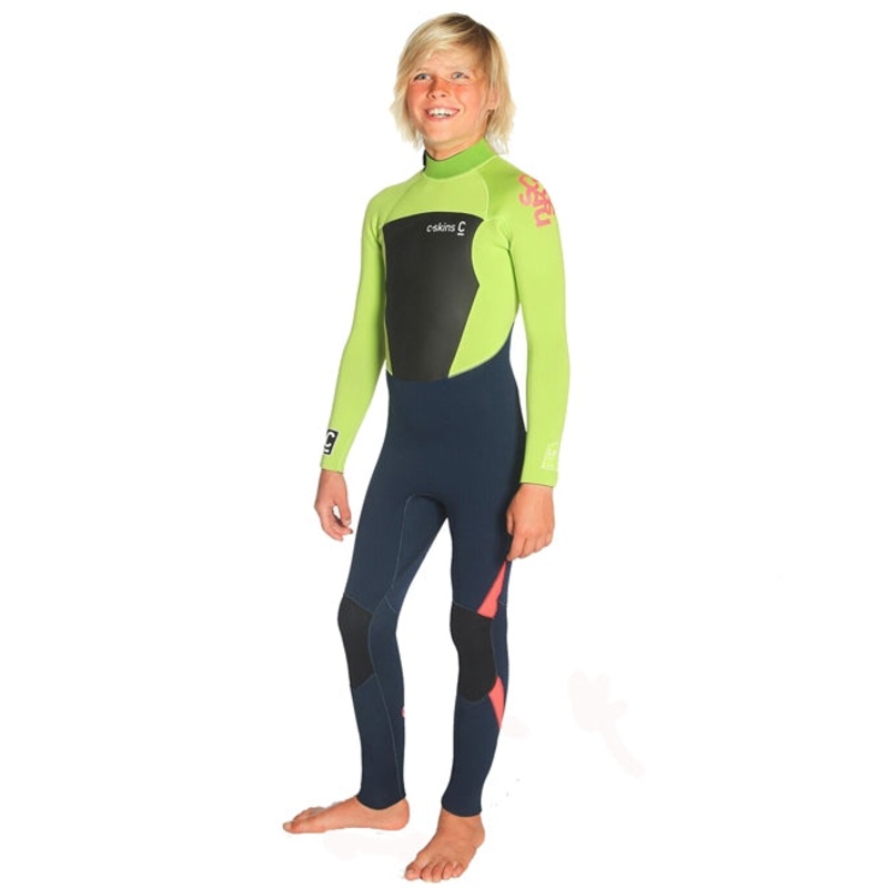 C-Skins Junior Legend 4/3 GBS Back Zip Full Wetsuit Navy Lime