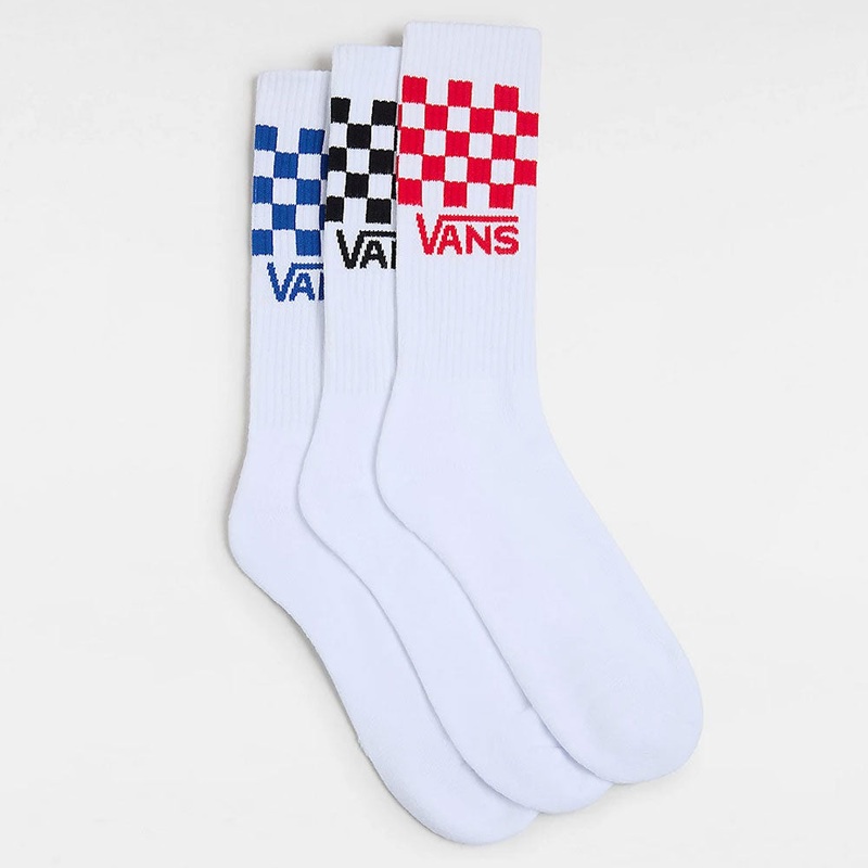 Vans Drop V Classic Check Crew Sock Red / Blue