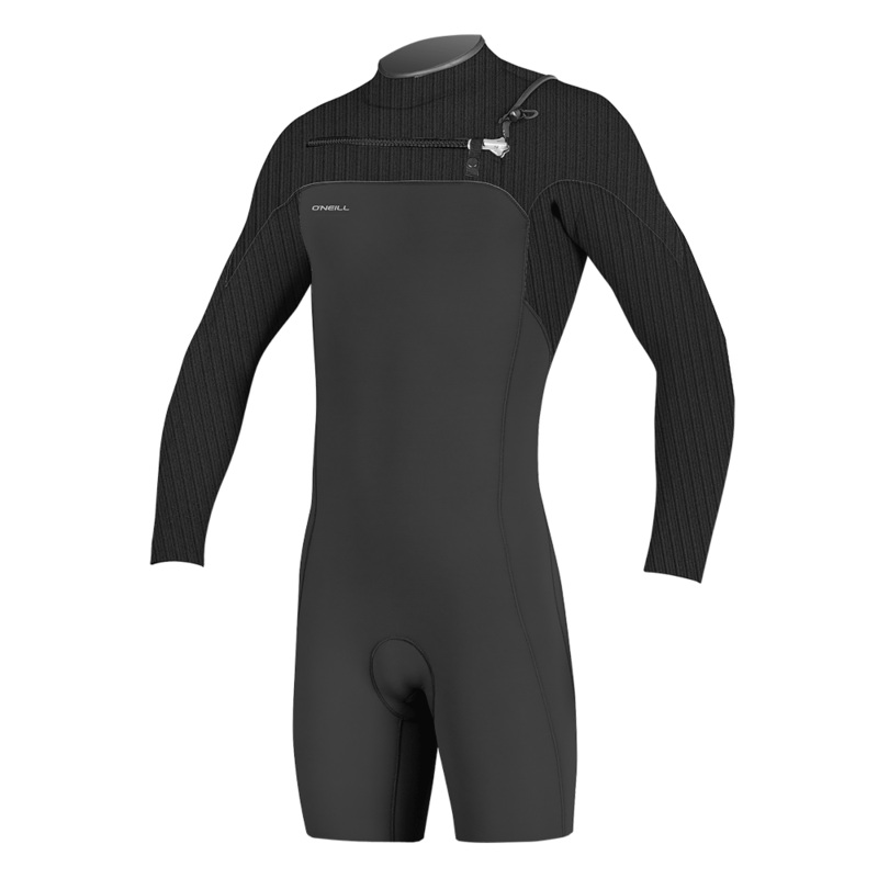 O'Neill Hyperfreak 2mm C/Z Long Sleeve Shortie - Black/Black
