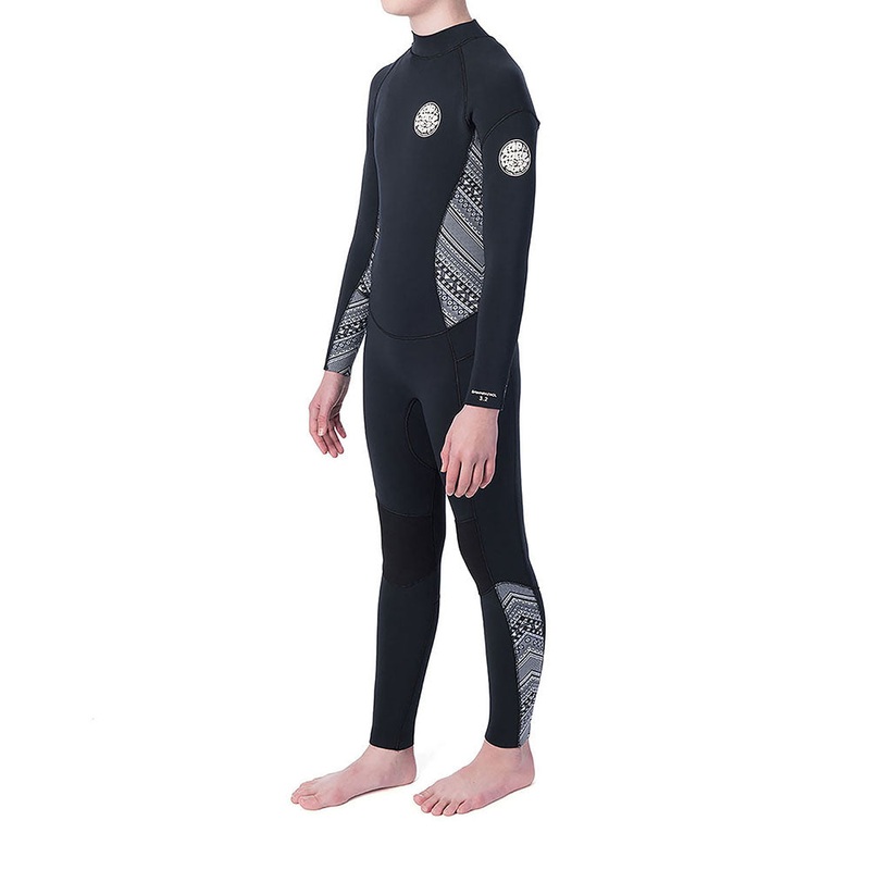 Rip Curl Junior Dawn Patrol 4/3mm B/Z Full Wetsuit  - Black/White