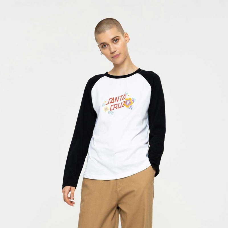 Santa Cruz Womens Free Spirit Floral Baseball Long Sleeve T-Shirt