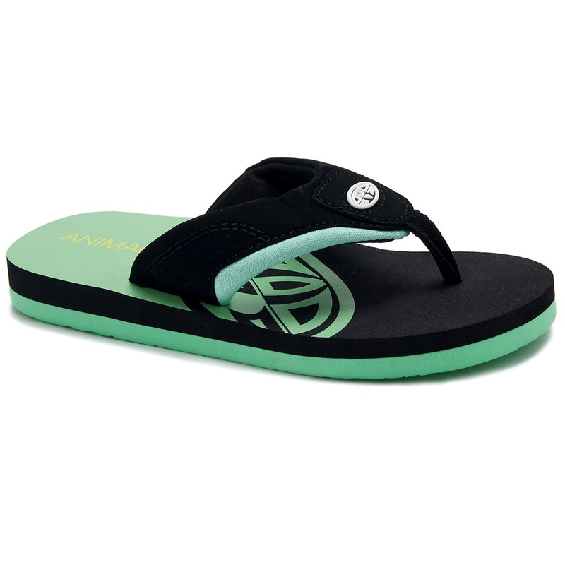 Animal Boys Jekyl Slice Flip Flops   - Black