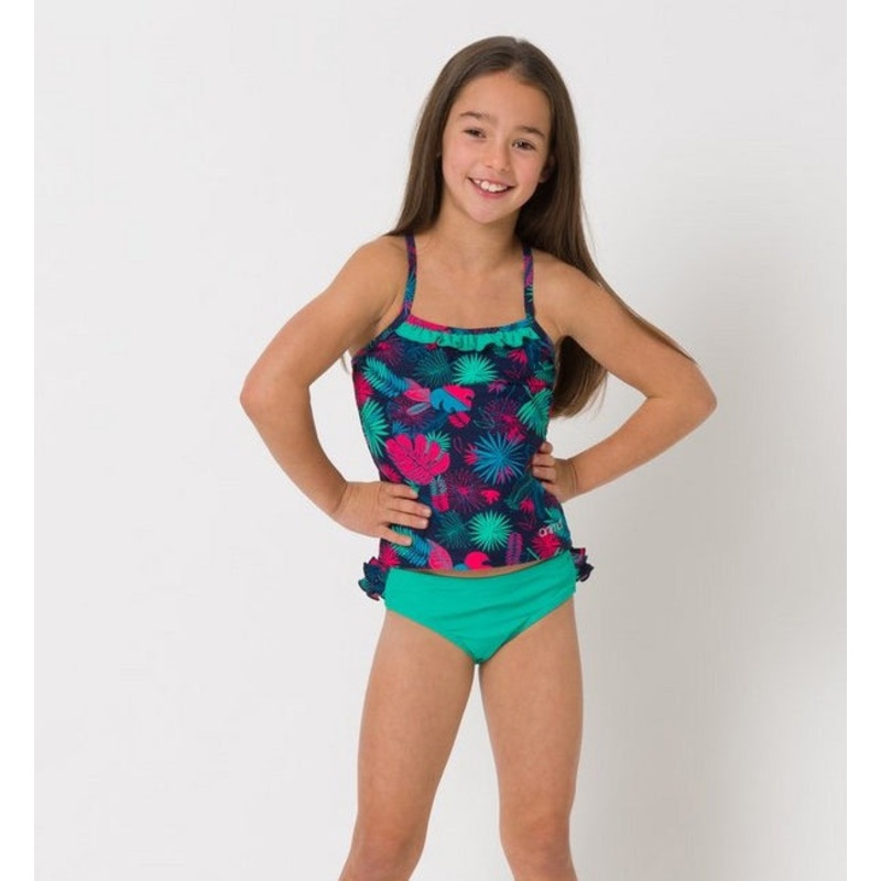 Animal Girls Ocean Palm Tankini