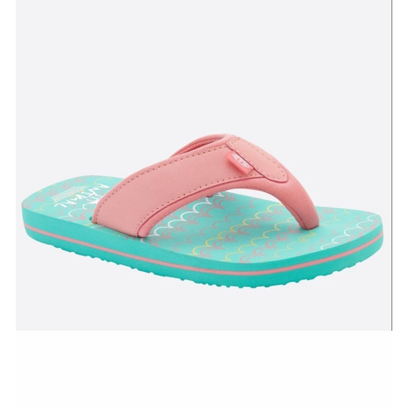 Animal Girls Swish AOP Flip Flops  - Turquoise Green