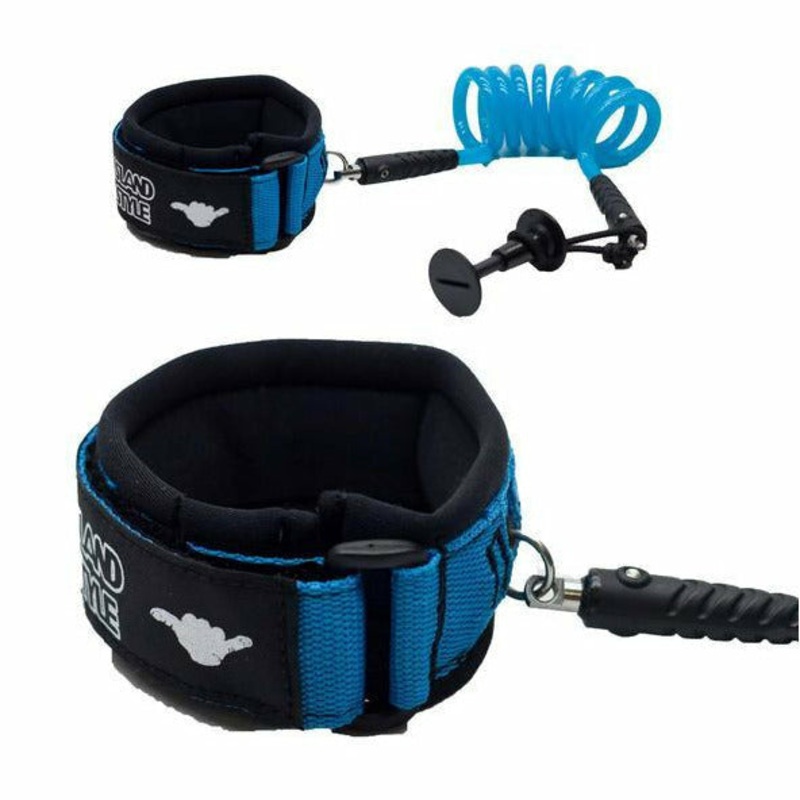 Island Style - Double Swivel Da Leash 8.0Mm Medium Coil Bicep Leash (Now With Lug & Screw) S/S Ring Storm Signature