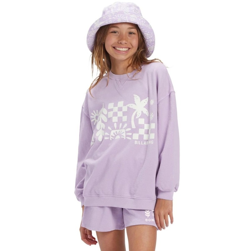 Billabong Girls Making Waves Sweatshirt in Peaceful Lilac