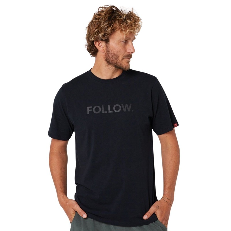Follow Logo Tee in Black