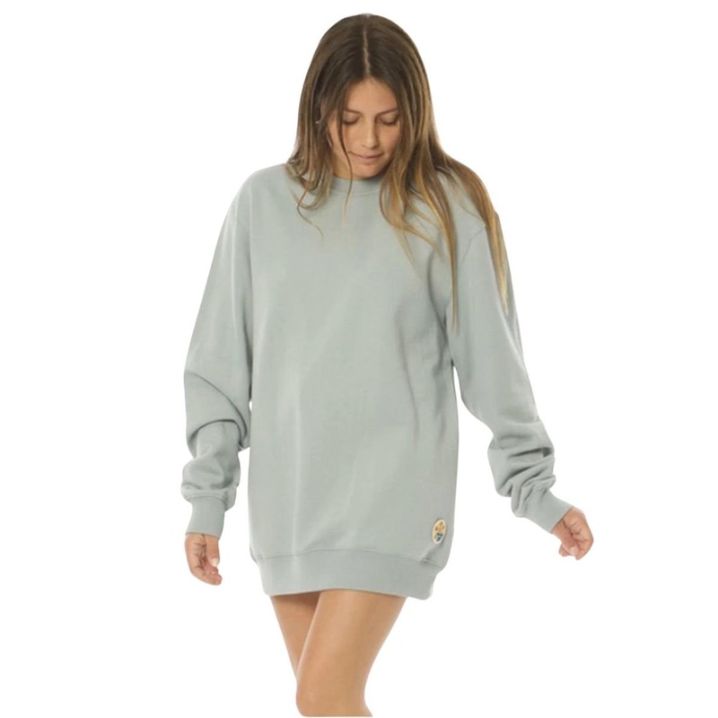Sisstrevolution Outside Break Fleece Crew in Stone Blue