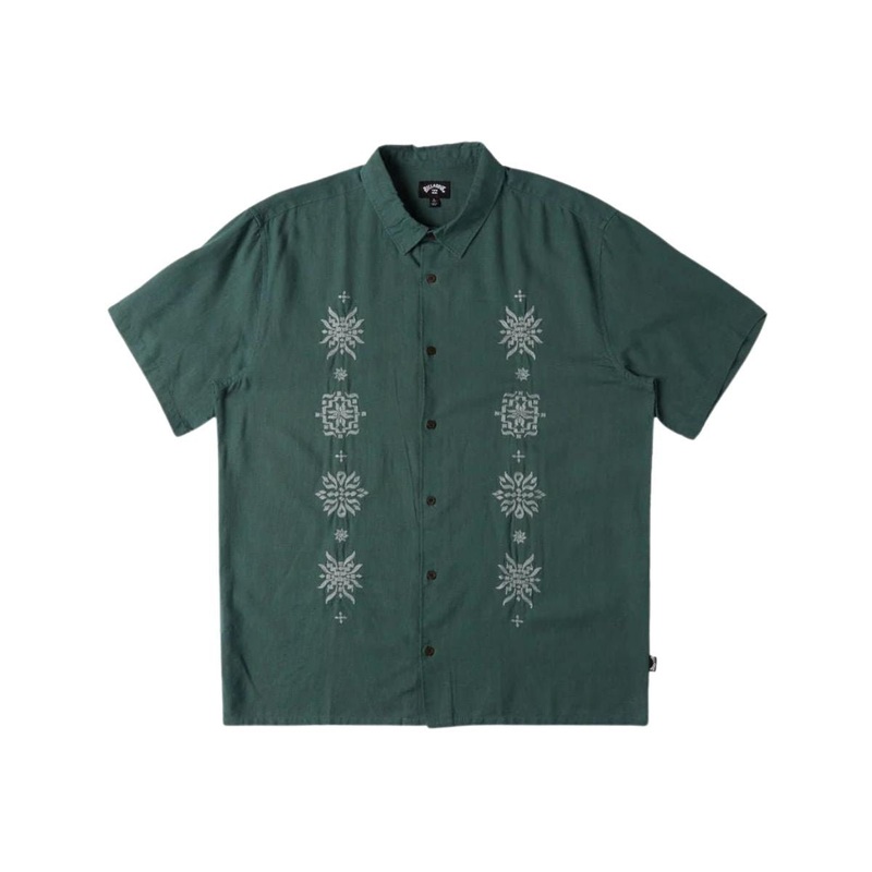 Billabong Frequency SS Woven Shirt in Marine Green