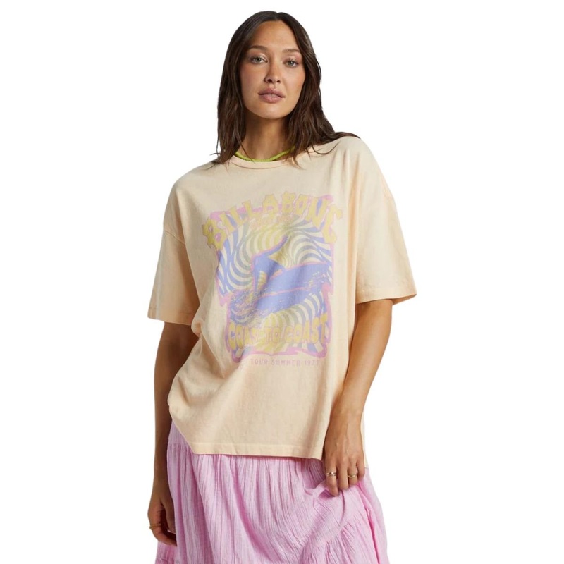 Billabong Since 73 Oversized Tee in Peach Whip