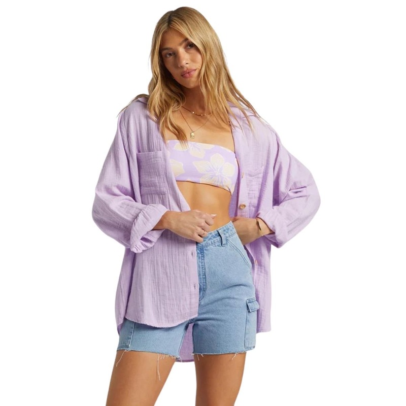 Billabong Swell Woven Blouse in Tulip