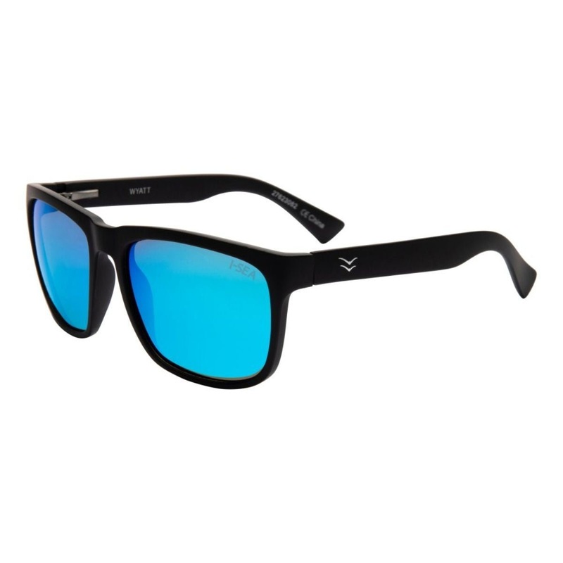 I-Sea Wyatt Sunglasses in Black/Ice Blue