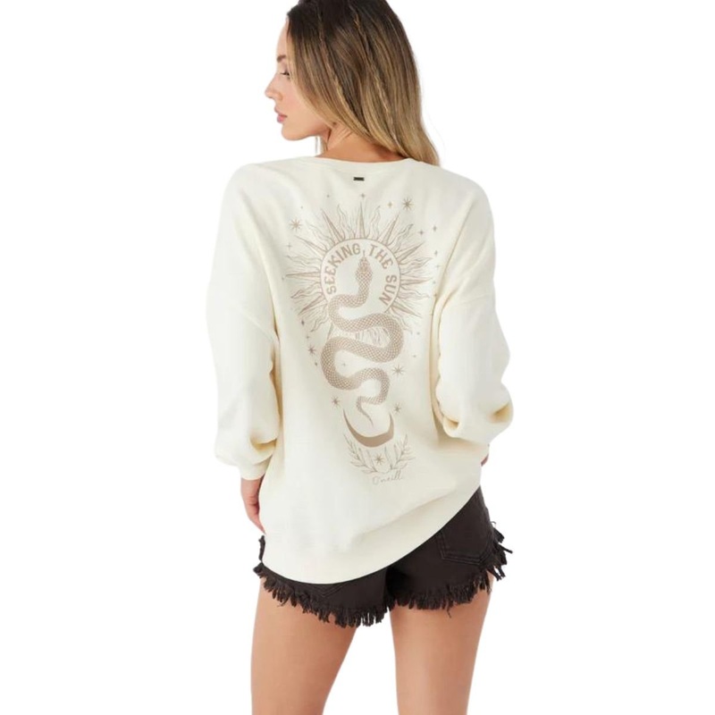 O'Neill Choice Oversized Fleece Sweatshirt in Winter White