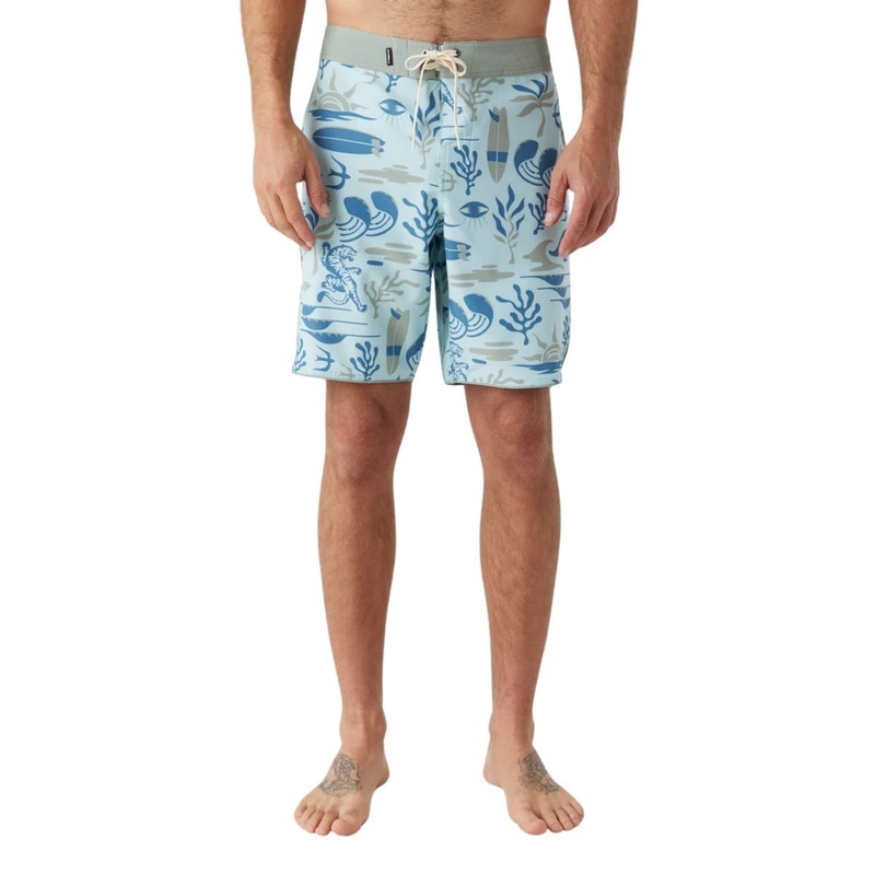 O'Neill Hyperfreak Mysto Scallop 19" Boardshorts in Sky Blue
