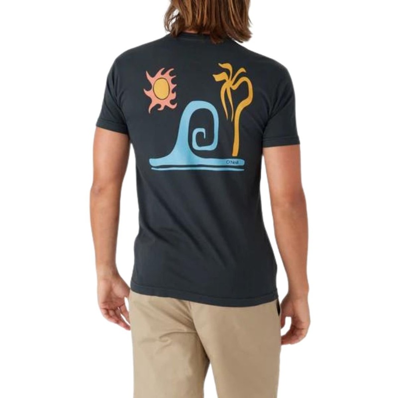 O'Neill OG Wonky Palm Tee in Dark Charcoal