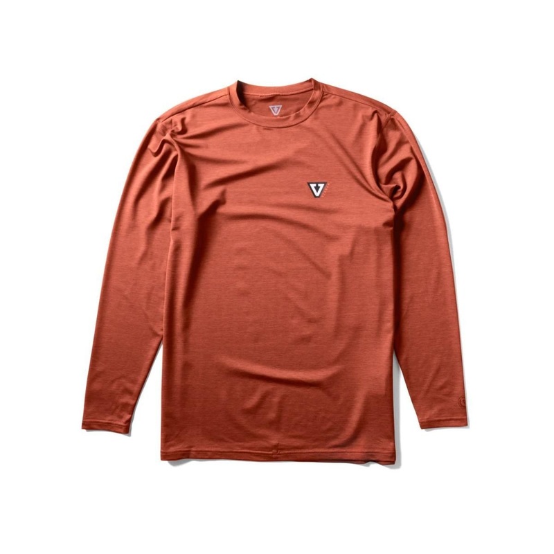 Vissla Twisted Eco LS Rash Guard in Brick Heather