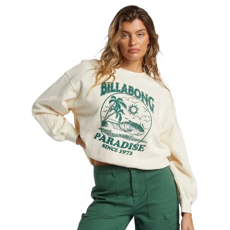 Billabong Fresh Take Pullover Sweatshirt in White Cap
