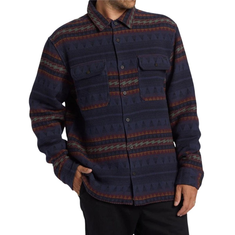 Billabong Offshore Jacquard Flannel Shirt in Dusty Navy