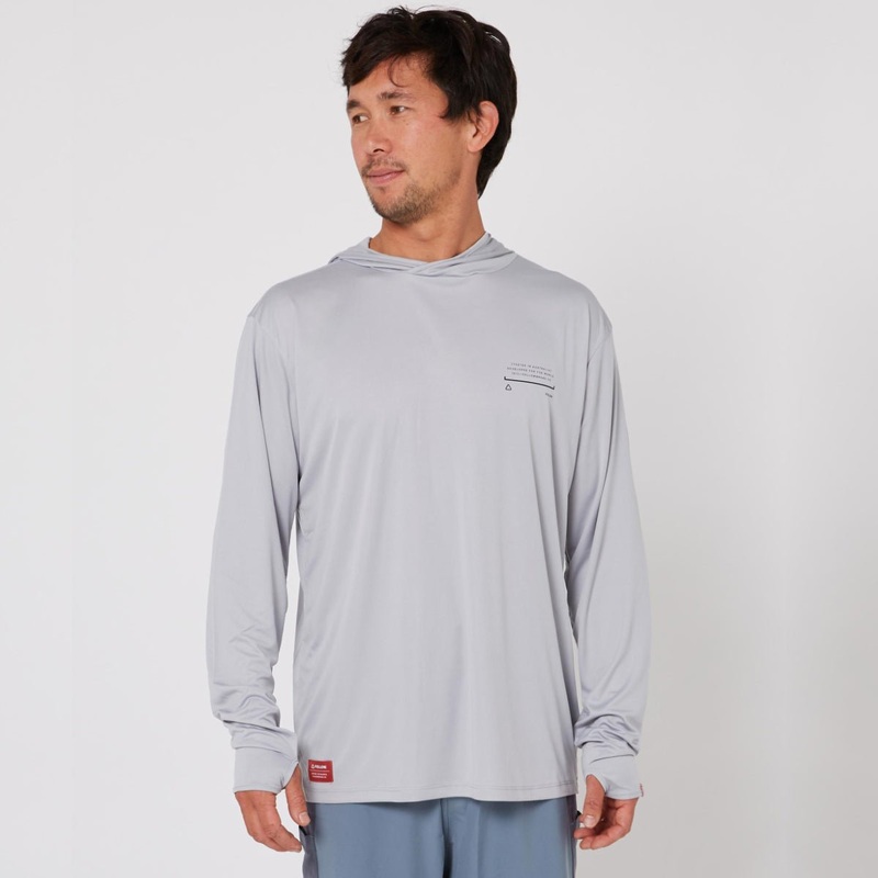 Follow Sun Hood Long Sleeve in Light Grey