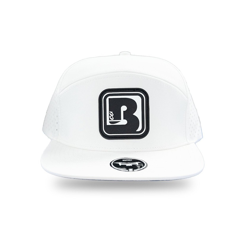Osprey Hat in White with B Patch