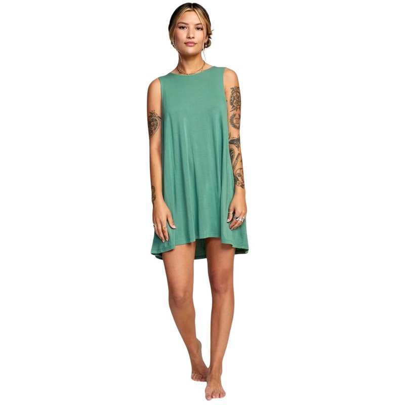 RVCA Eclipse Dress in Green Ivy