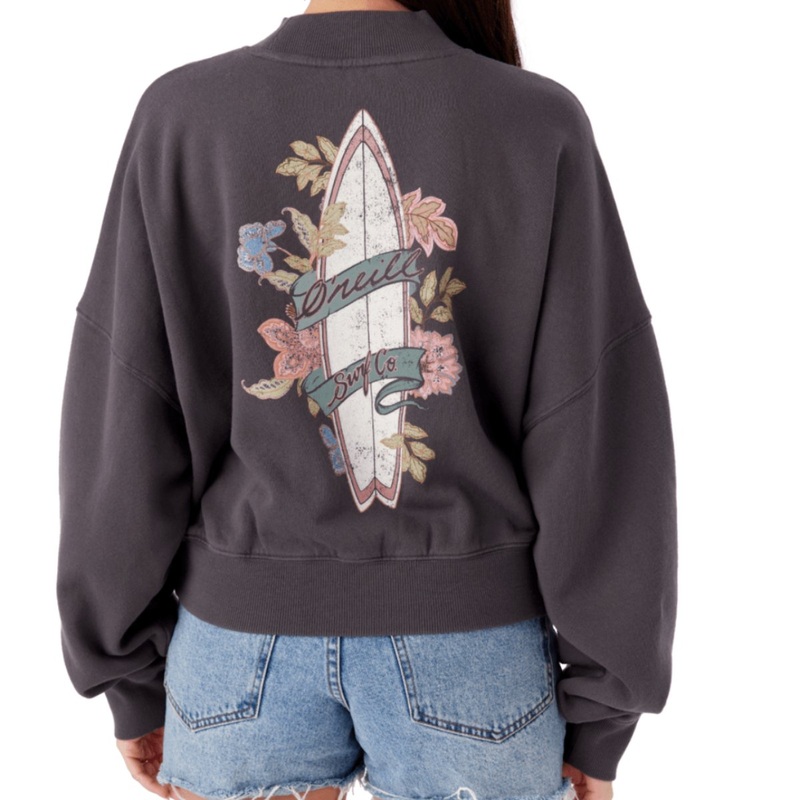 O'Neill Moment Crop Pullover in Washed Black