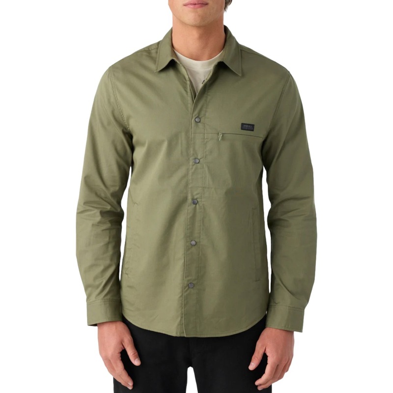 O'Neill TRVLR Drifter Overshirt in Deep Lichen Green