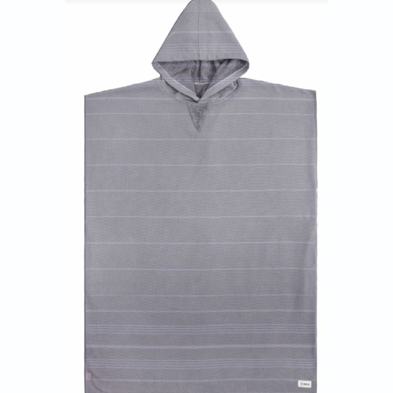 Sand Cloud Classic Stripe Hooded Poncho in Grey
