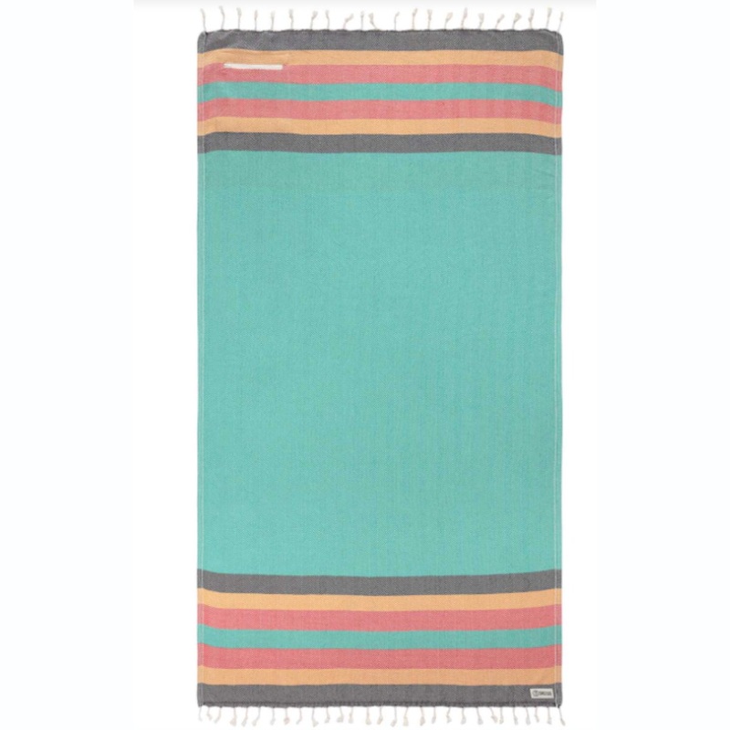 Sand Cloud Rasta Stripe Herringbone with Zip Pocket Towel