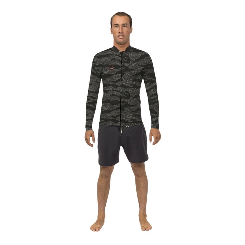 Vissla 2mm Solid Sets Front Zip Jacket in Black Camo
