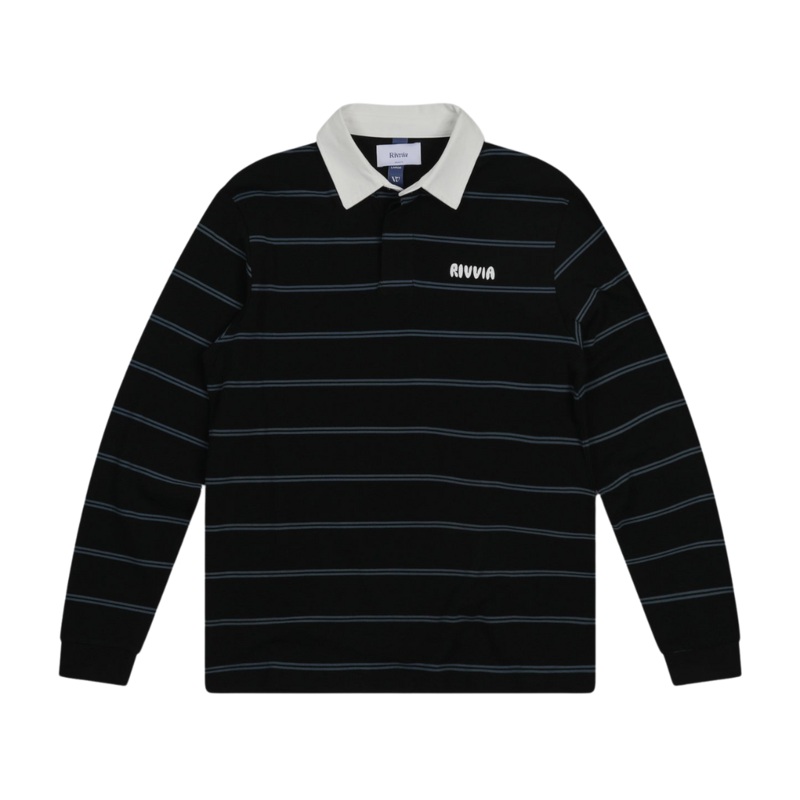 Rivvia Navigating Stripes LS Rugby Polo