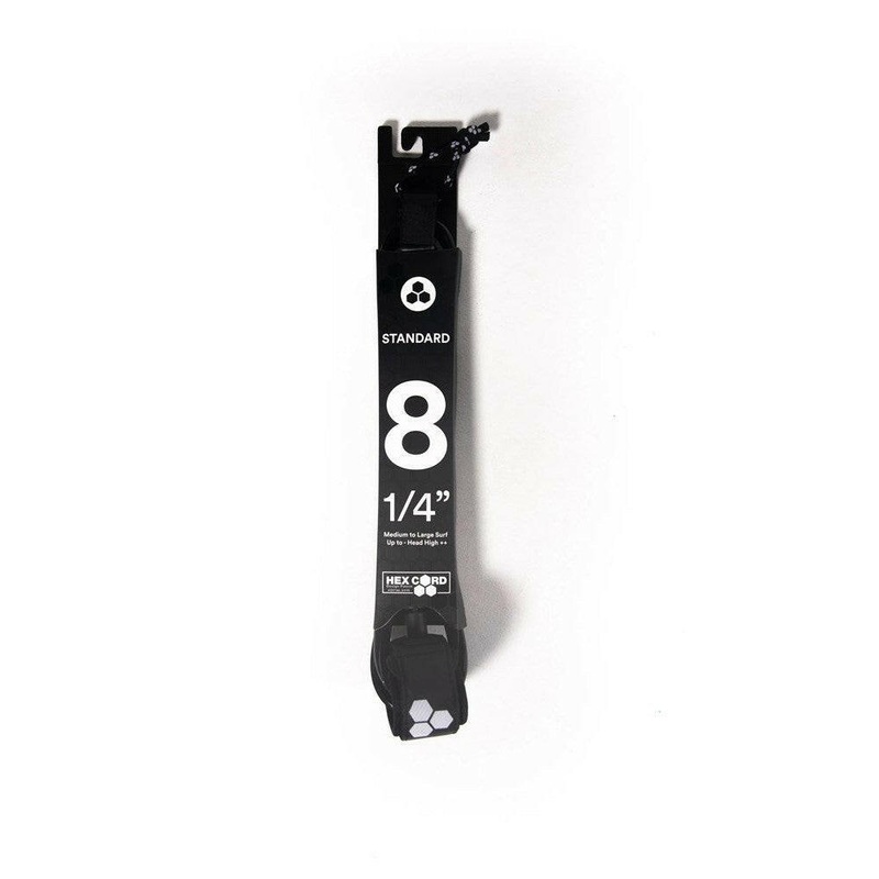 Channel Island Leash Hex Cord Std Black 8.25