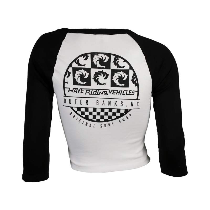 OBX Wall Ladies Crop Raglan T-Shirt