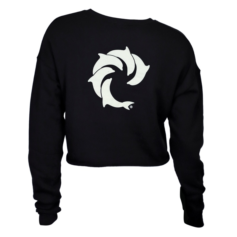 Solid Ladies Crop Crew Sweatshirt