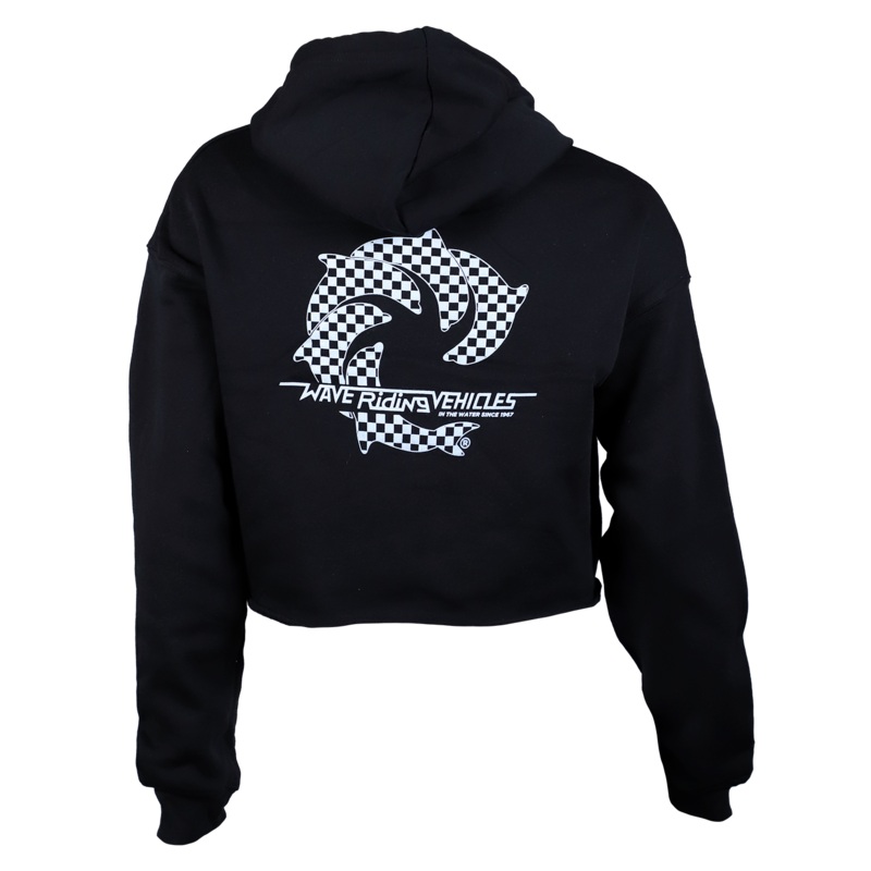 Checker Ladies Crop P/O Hooded Sweatshirt