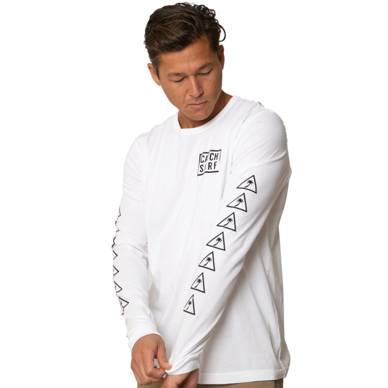 Long Sleeve T-Shirt - Catch Surf - Stacked LS Tee - White