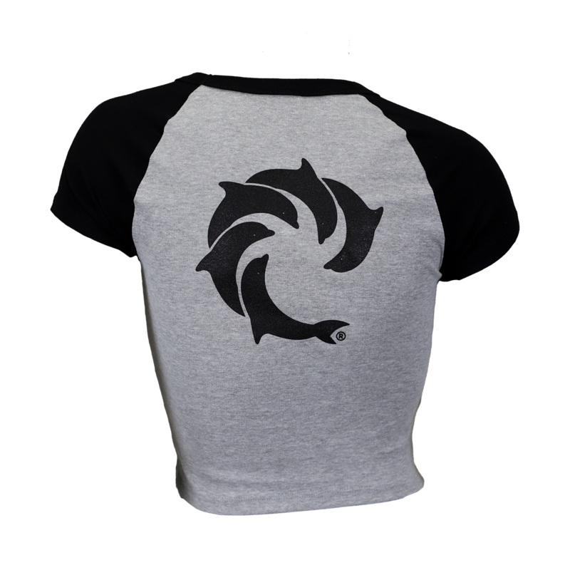 Solid Ladies Raglan Crop S/S T-Shirt