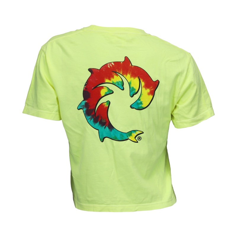 Tie Dye Solid Ladies Crop S/S T-Shirt