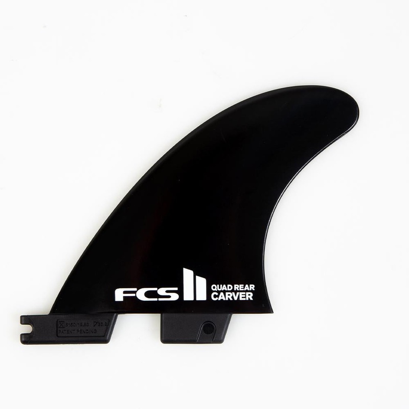 FCS II QUAD REAR Carver Glass Flex Fin Set Black Small
