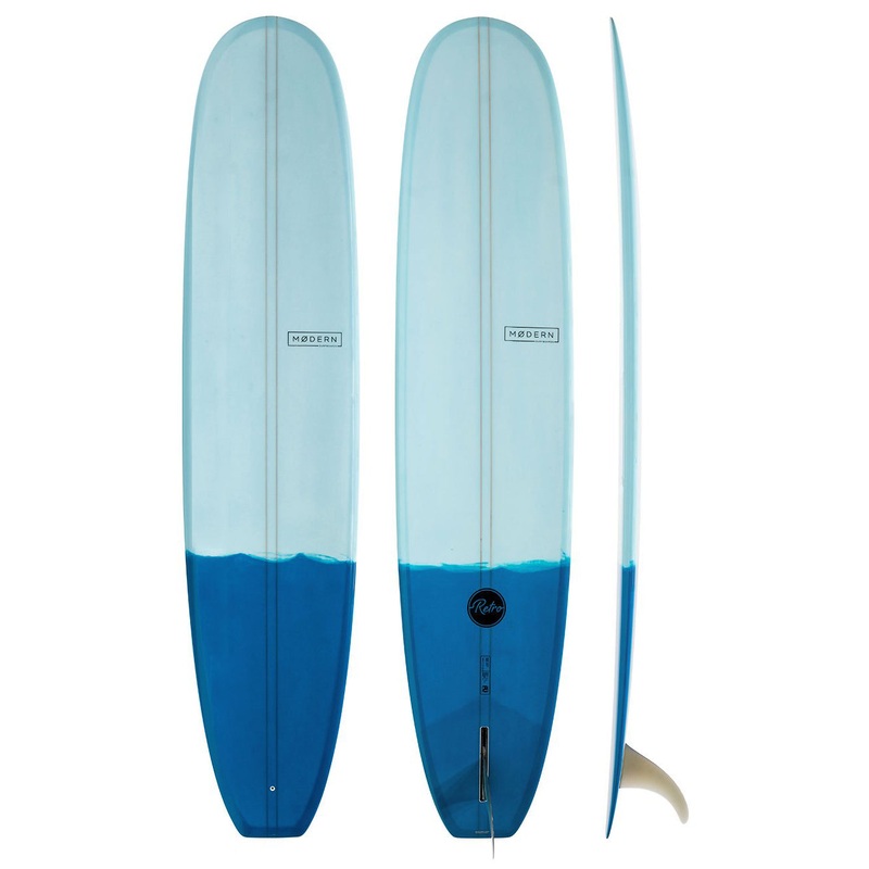 Modern Longboard - Retro 9'6 PU Two Tone Blue