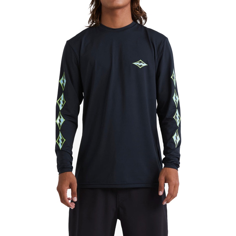 Men's Rash Guard -  Billabong D-Bah Loose Fit Long-Sleeve Rashguard - Black